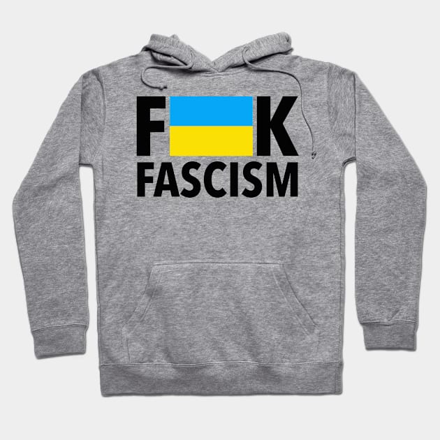 F Fascism - Censored with Ukrainian Flag (rectangle) Hoodie by Tainted